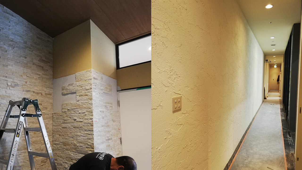 壁紙・プロジェクトタイル施工の例